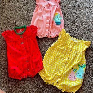 Carter's Baby Girls' Snap Up Cotton Romper 3M NWOT